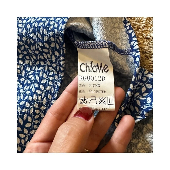 Royal Blue Medium Flowy Off the Shoulder Blouse​ - Picture 9 of 9